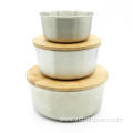 Environmentally Snack Lunch Containers With Bamboo Lid